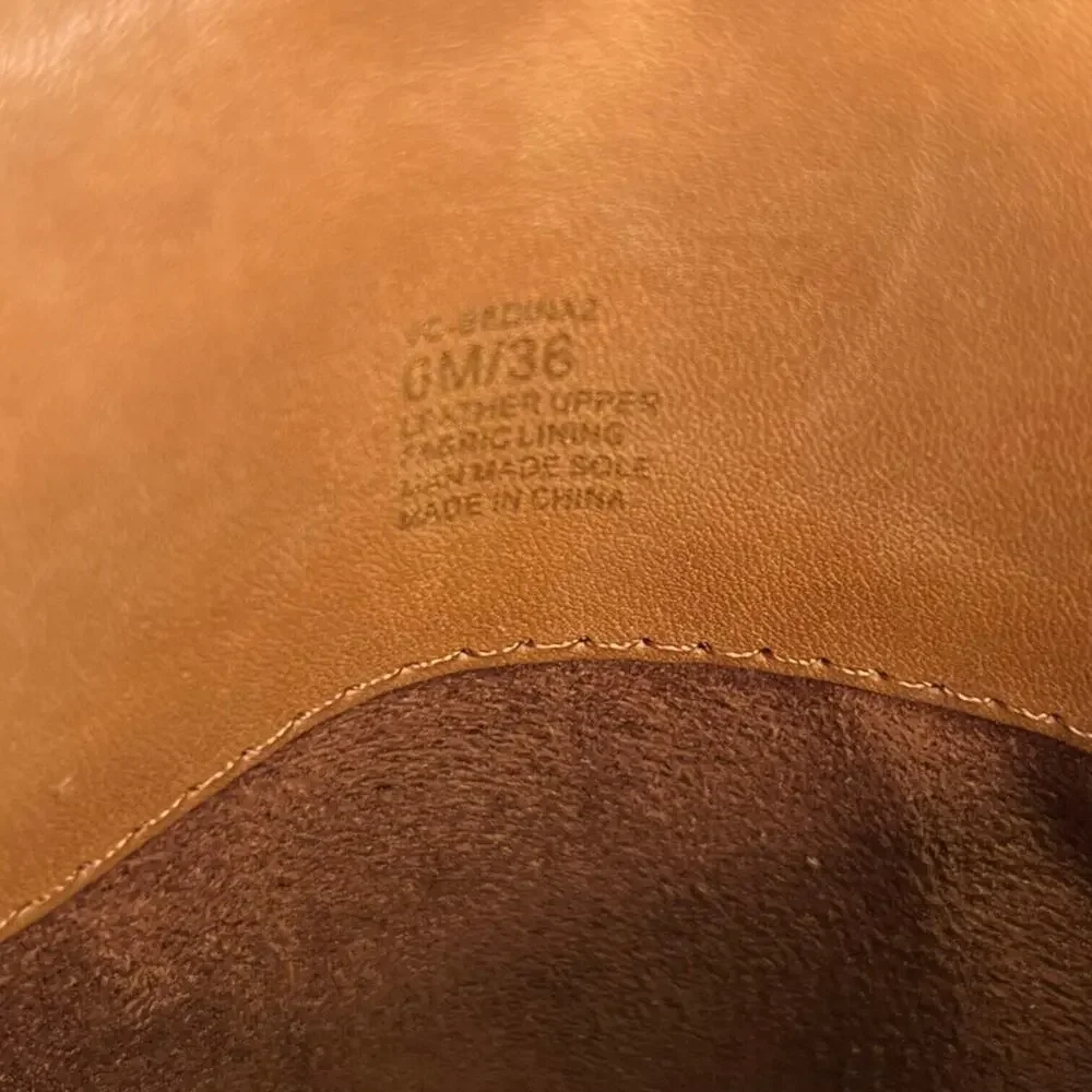 Vince Camuto Boots Womens 6 Bedina 2 Leather Tall Western Boho Buckle Brown
